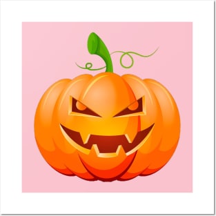 Smiling pumpkin design Posters and Art